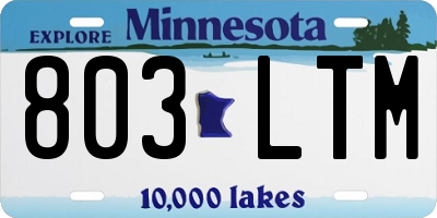 MN license plate 803LTM