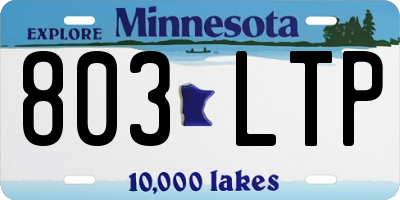 MN license plate 803LTP