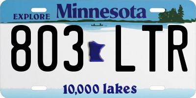 MN license plate 803LTR