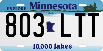 MN license plate 803LTT