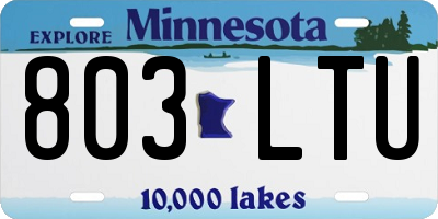 MN license plate 803LTU