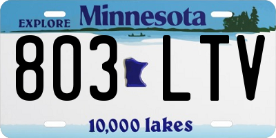 MN license plate 803LTV