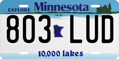MN license plate 803LUD