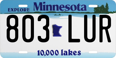 MN license plate 803LUR