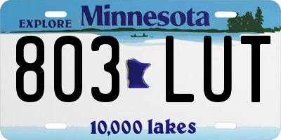 MN license plate 803LUT