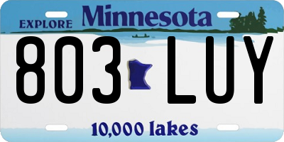 MN license plate 803LUY