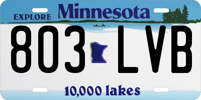 MN license plate 803LVB
