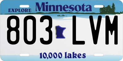 MN license plate 803LVM