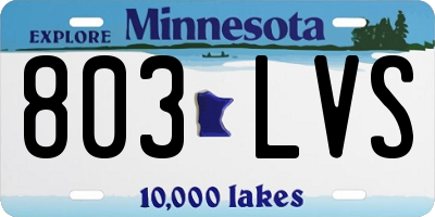 MN license plate 803LVS