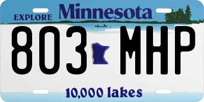 MN license plate 803MHP