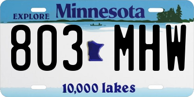 MN license plate 803MHW