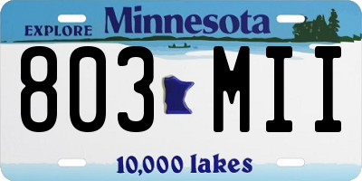 MN license plate 803MII