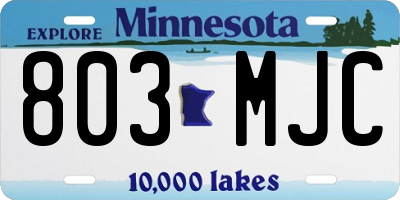 MN license plate 803MJC