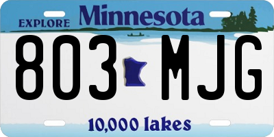 MN license plate 803MJG