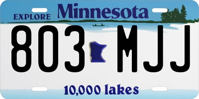 MN license plate 803MJJ