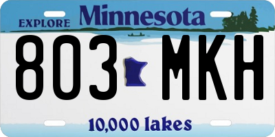 MN license plate 803MKH