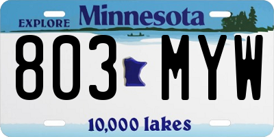 MN license plate 803MYW