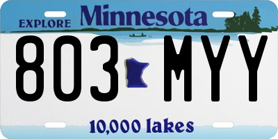MN license plate 803MYY