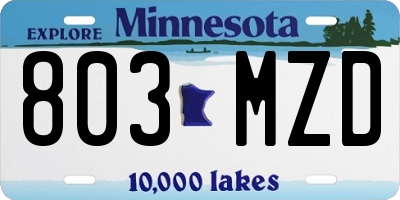 MN license plate 803MZD