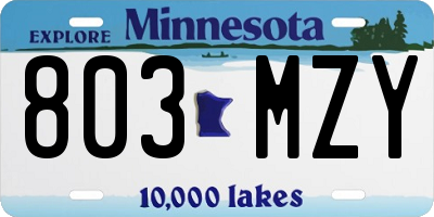 MN license plate 803MZY