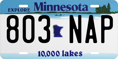 MN license plate 803NAP