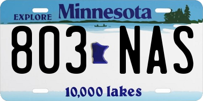 MN license plate 803NAS