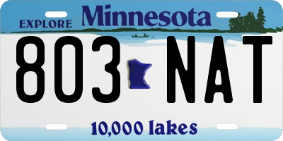 MN license plate 803NAT