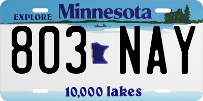 MN license plate 803NAY