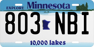 MN license plate 803NBI