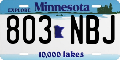 MN license plate 803NBJ