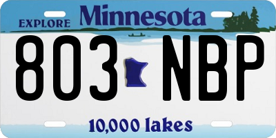 MN license plate 803NBP