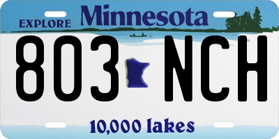 MN license plate 803NCH