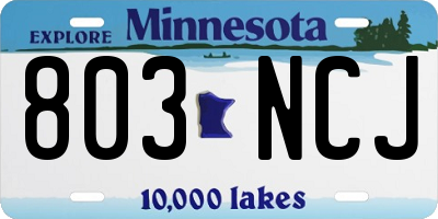 MN license plate 803NCJ