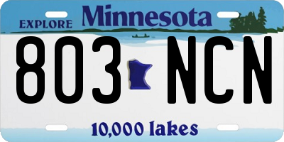 MN license plate 803NCN