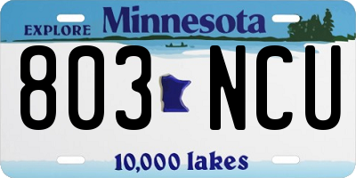 MN license plate 803NCU