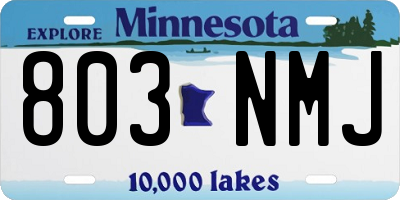 MN license plate 803NMJ