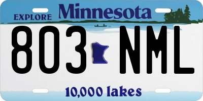 MN license plate 803NML