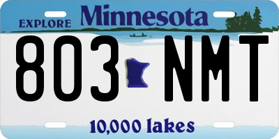 MN license plate 803NMT