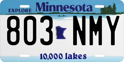 MN license plate 803NMY