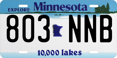 MN license plate 803NNB