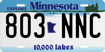 MN license plate 803NNC