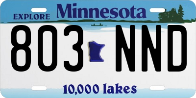 MN license plate 803NND