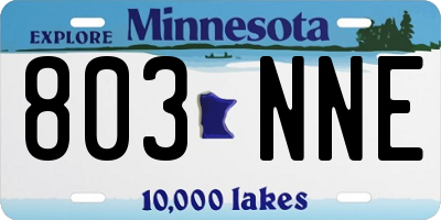 MN license plate 803NNE