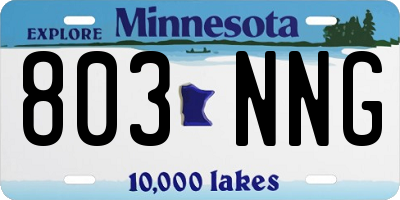 MN license plate 803NNG