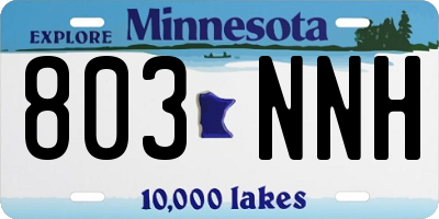 MN license plate 803NNH