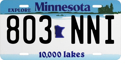 MN license plate 803NNI