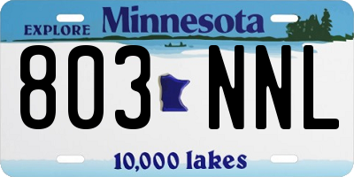 MN license plate 803NNL