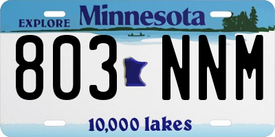 MN license plate 803NNM