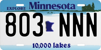 MN license plate 803NNN