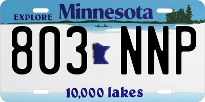 MN license plate 803NNP